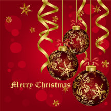 Trendy Festive Red & Golden Christmas Ornaments