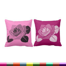 Single Rose Pillow - Living Room