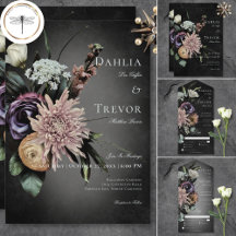 Dark Gothic Mysterious Muted Floral Wedding