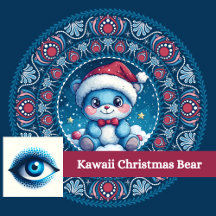 Cute Blue Christmas Kawaii Bear Personalized Gifts