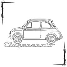 Italian Oldtimer Cinquecento 500 cc Blueprint