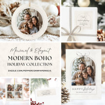 Modern Boho Elegant Happy Holidays   Christmas