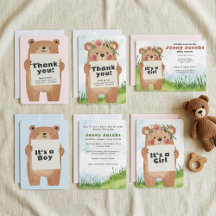 Cute bear woodland animal holding a sign