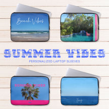 Summer Vibes Personalized Laptop Sleeves