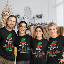 Family Matching Christmas Elves with Name