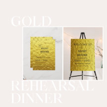Gold Foil Script Rehearsal Dinner 