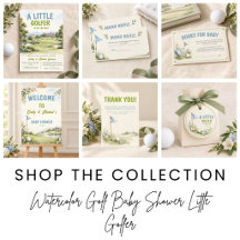 Watercolor Golf Baby Shower Little Golfer