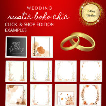 Rustic boho chic earthy tone wedding collection