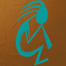 Beautiful Teal Kokopelli Painting Collection