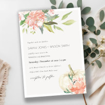 Soft White Pumpkin Blush Floral
