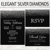 Black & White Glitter Diamond Wedding Suite