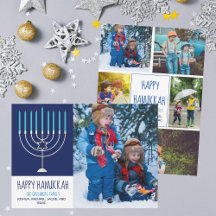 Happy Hanukkah Family Photo Holiday Cards