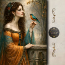 Feminine Portrait Decoupage Tissue Art