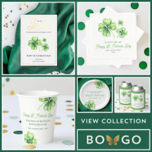 St. Patrick's Simple Green Four Leaf Clover Luck