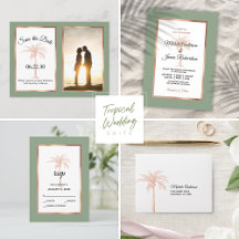 Sage Green Tropical Beach Wedding Suite
