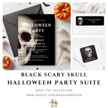 Black Scary Skull Adult Halloween Party Suite