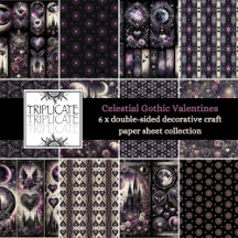 Celestial Gothic Valentines Scrapbook Paper