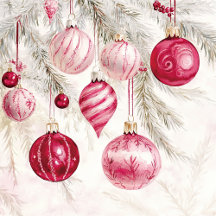 Pink White Vintage Ornaments Christmas