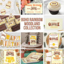 Boho Rainbow Woodland Bear