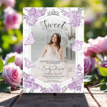 Watercolor Floral Lavender Sweet 16 Collection