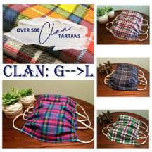 Plaid Tartan Face Mask Clan G-->L