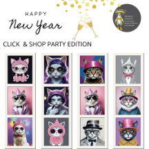 Festive New Year’s Cat party in Disguise
