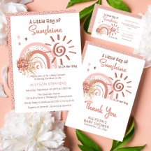 Boho A Little Ray of Sunshine Girl Baby Shower