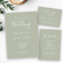 Sage Green Elegant Minimal Wedding Suite