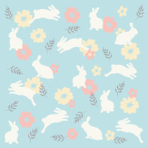 Cute Rabbits Flowers Pattern