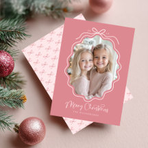 Trendy Pastel Photo Christmas Cards