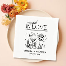 Drunk In Love Cocktail Wedding Napkins 3