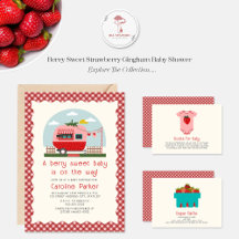 Berry Sweet Strawberry Gingham Baby Shower
