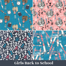 Girls Back to School Pink and Gold Glitter