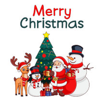 Santa, Snowman And Reindeer