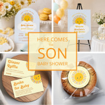 Here Comes The Son Baby Shower with Cute Sun 