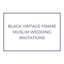 Black Vintage Baroque Gold Frame Muslim Wedding