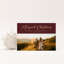 Minimalist Elegant Married Christmas Photo