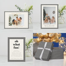 Black and White Gingham Plaid Christmas Holiday