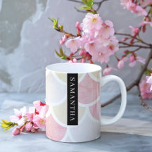 Pastel Watercolor Mermaid Scales Pattern With Name