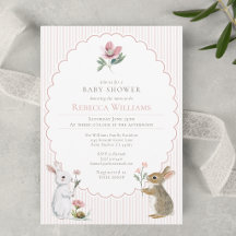 Watercolor Woodland Animals - Bow and Stripes