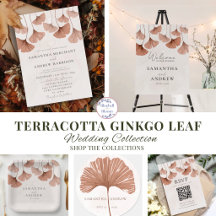 Terracotta Botanical Gingko Leaf Wedding 