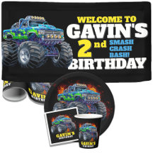 2nd Birthday Monster Truck Party Supplies