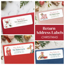 Christmas Holiday Return Address Labels
