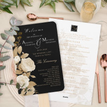 2026 Trendy Modern Chic Rose Monogram Black