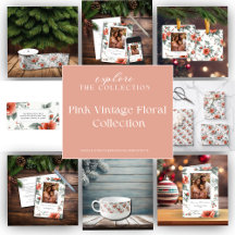 Pink Vintage Floral Christmas 