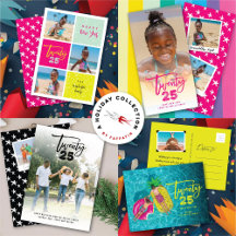 TWENTY 25 BRUSH CALLIGRAPHY NEW YEAR HOLIDAY CARDS