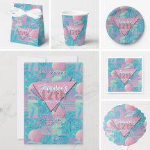 Summer Vaporwave Sunset Birthday Party