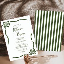 Green Hand Drawn Bow Ribbon Sketch Wedding 1
