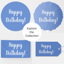 Happy Birthday Pastel Blue Birthday Party Supplies