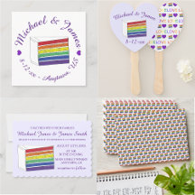 Rainbow Wedding Cake Slice Party Collection